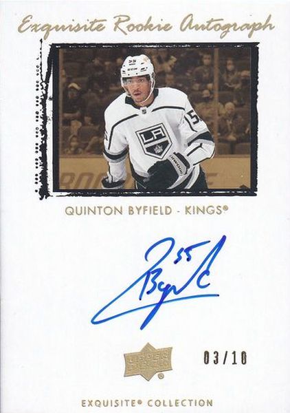 AUTO RC karta QUINTON BYFIELD 21-22 Exquisite 09-10 Rookie Autograph Gold /10